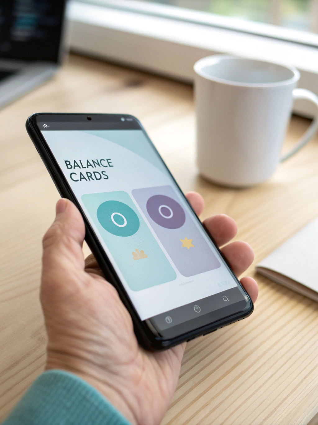 Person managing finances on phone